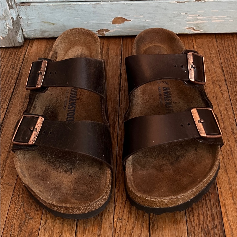 BIRKENSTOCK Arizona Arizona Oiled Leather Slide Sandals - Picture 2 of 13